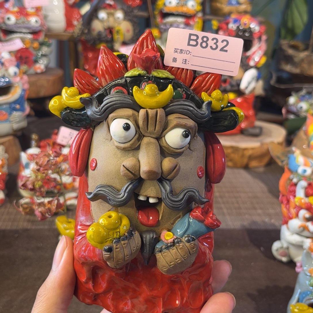 足***郑泥塑纯手工茶宠摆件