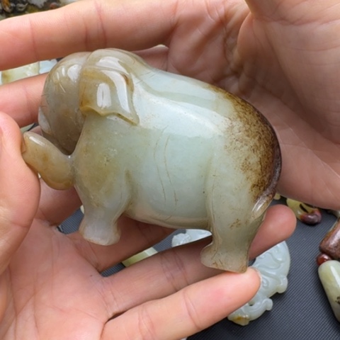 和田玉未镶嵌挂件醉*