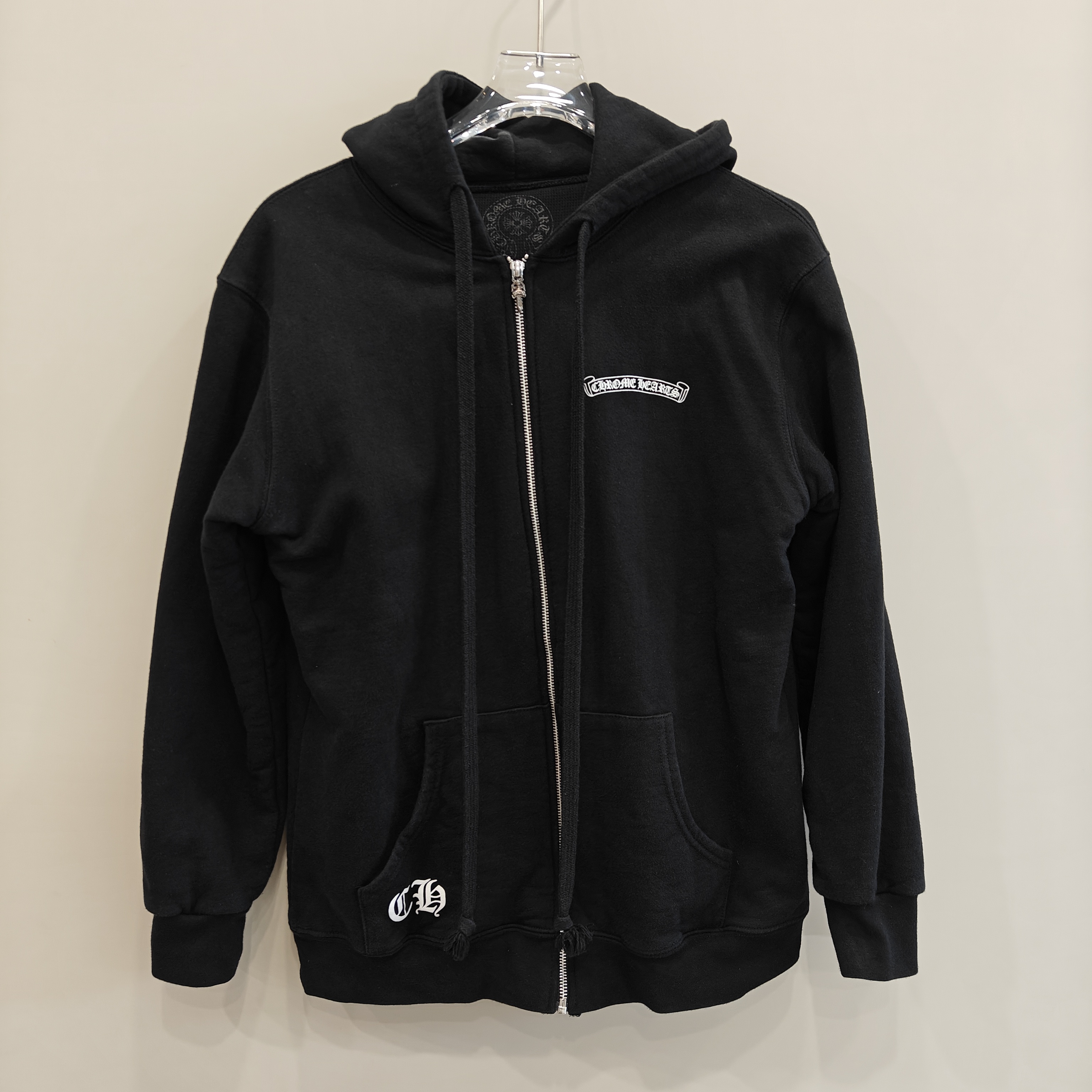 99新 Chrome Hearts/克罗心 马蹄铁满印黑色连帽外套175码BB10136