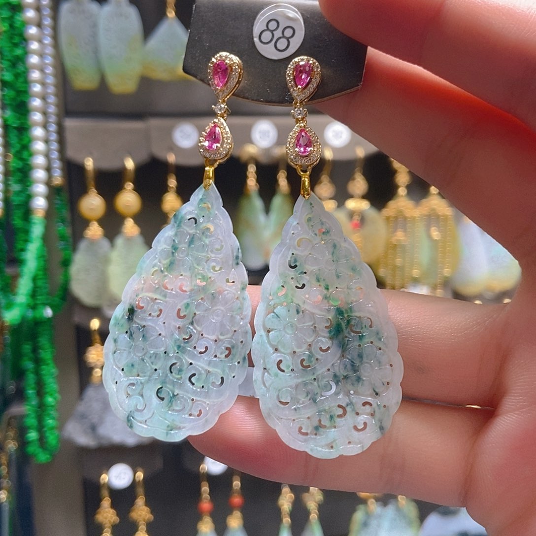 翡翠未镶嵌耳饰翡翠