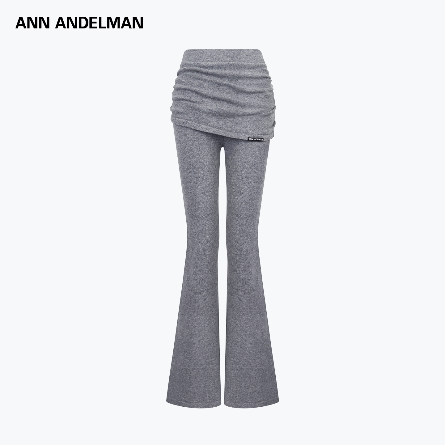 ANN ANDELMAN 25秋冬 时尚设计休闲裙边修身毛织喇叭长裤