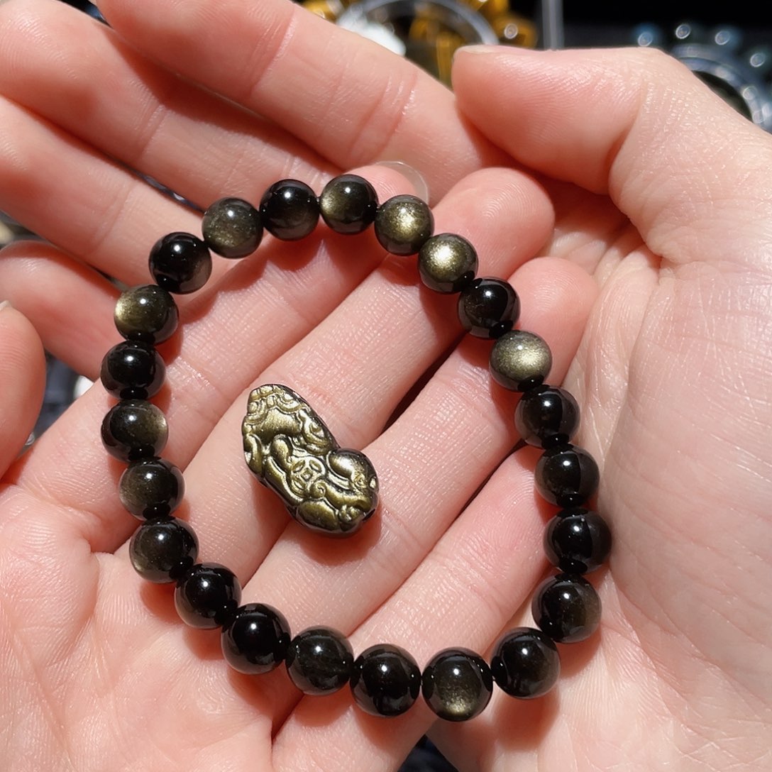 黑曜岩手链未镶嵌F****"