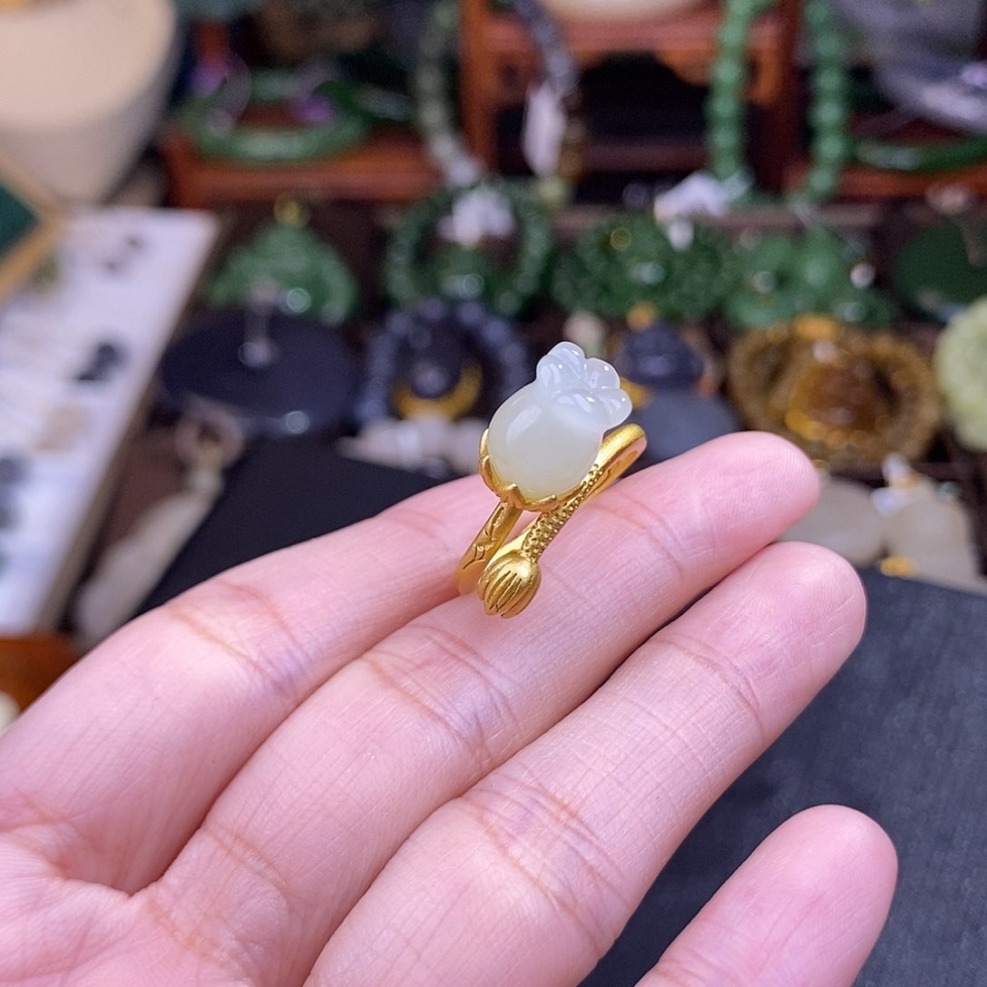 和田玉925.银戒指清货价未镶嵌
