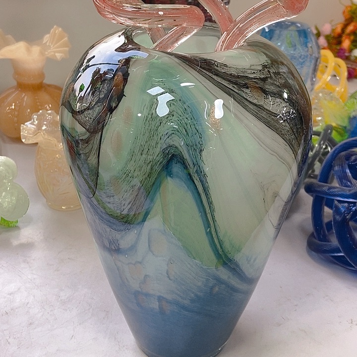 琉璃琉璃花瓶高30口9