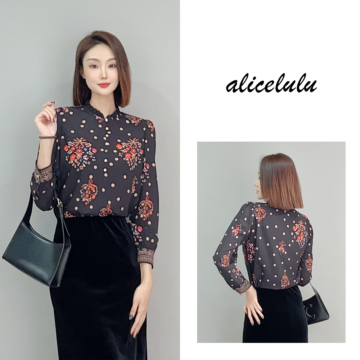 4 ALICE “宝石之约”衬衫 时髦波点 优雅通勤 S2141765Q