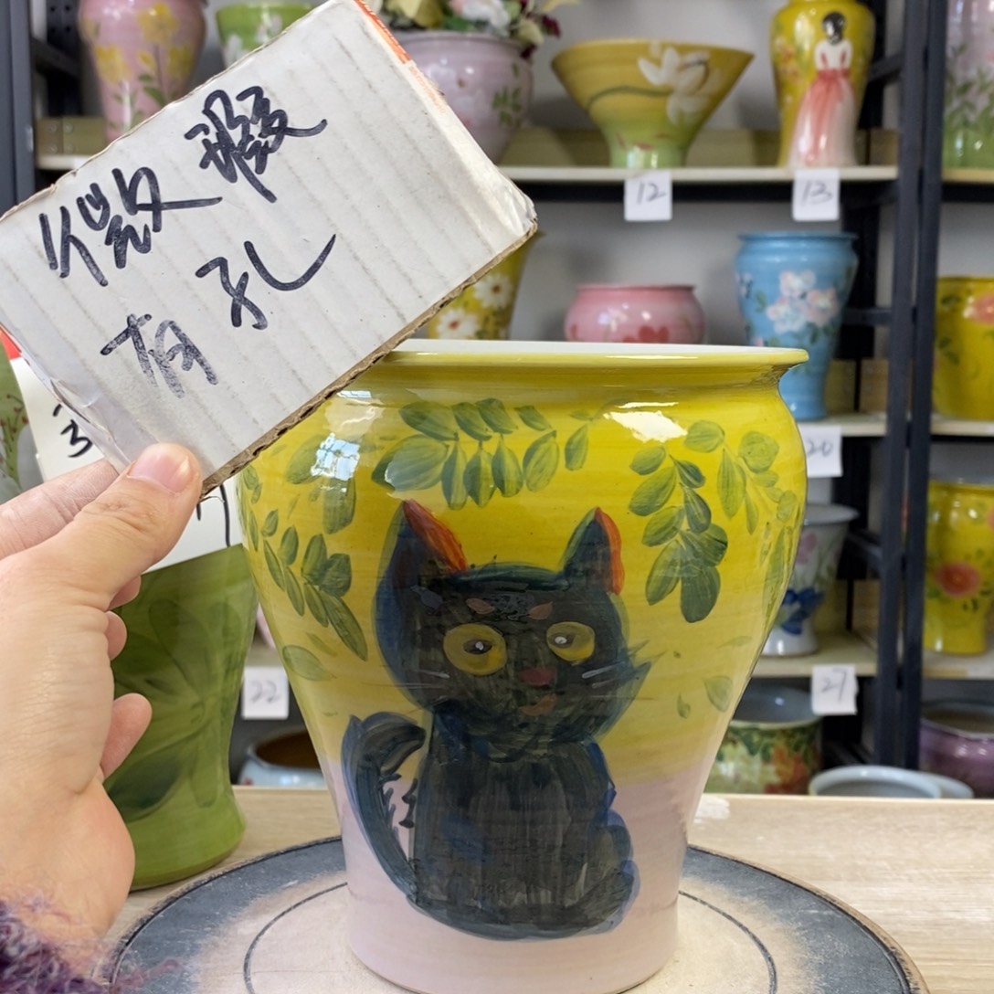 景德镇手工手绘陶瓷花盆