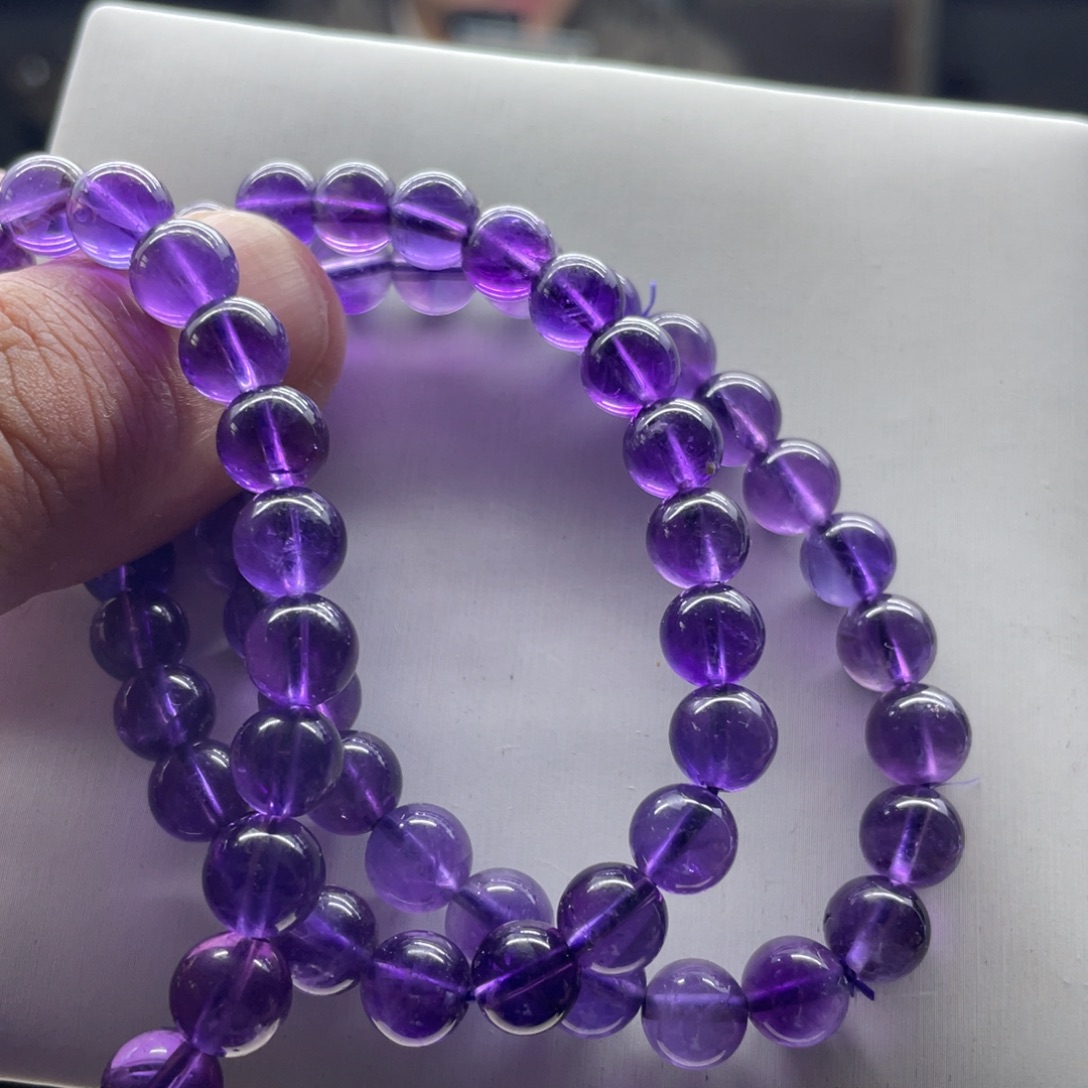 手串未镶嵌水晶8mm左右紫水晶