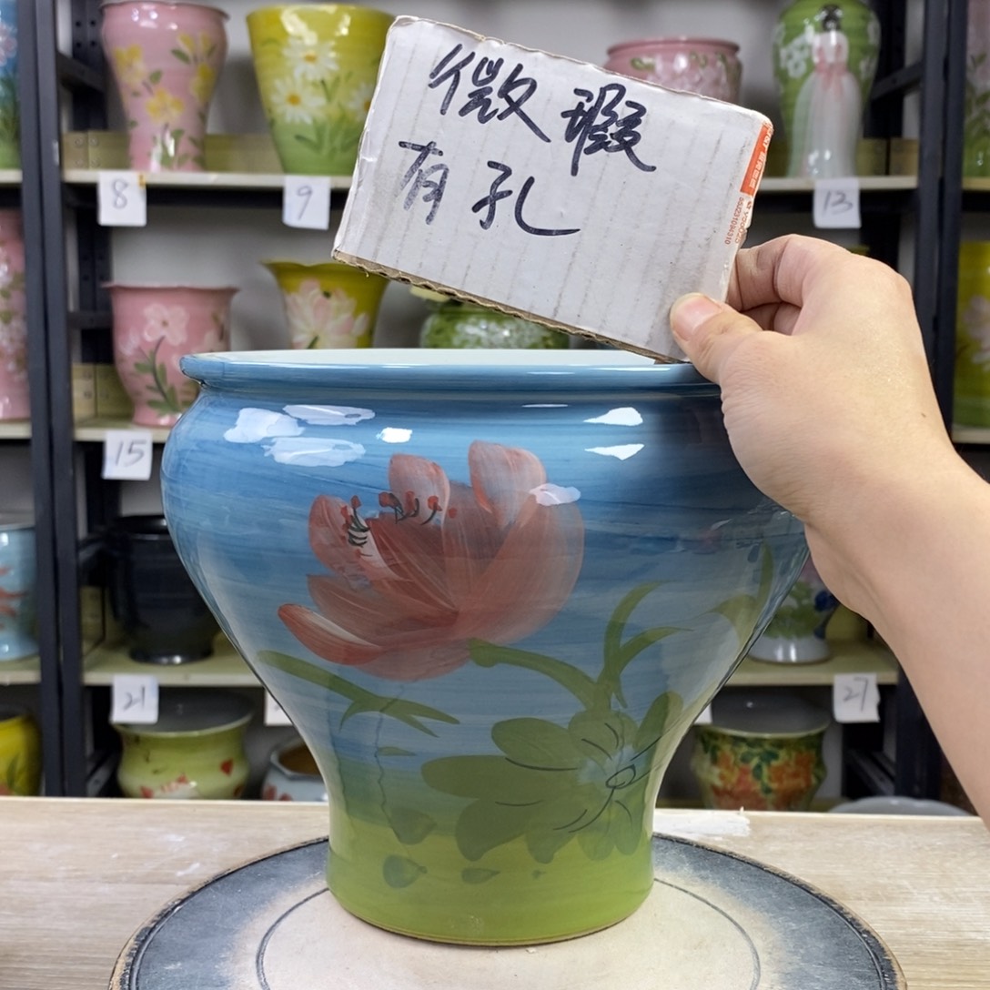 景德镇手工手绘陶瓷花盆