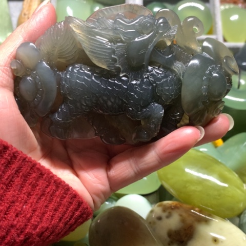 蛇纹石玉未镶嵌手把件