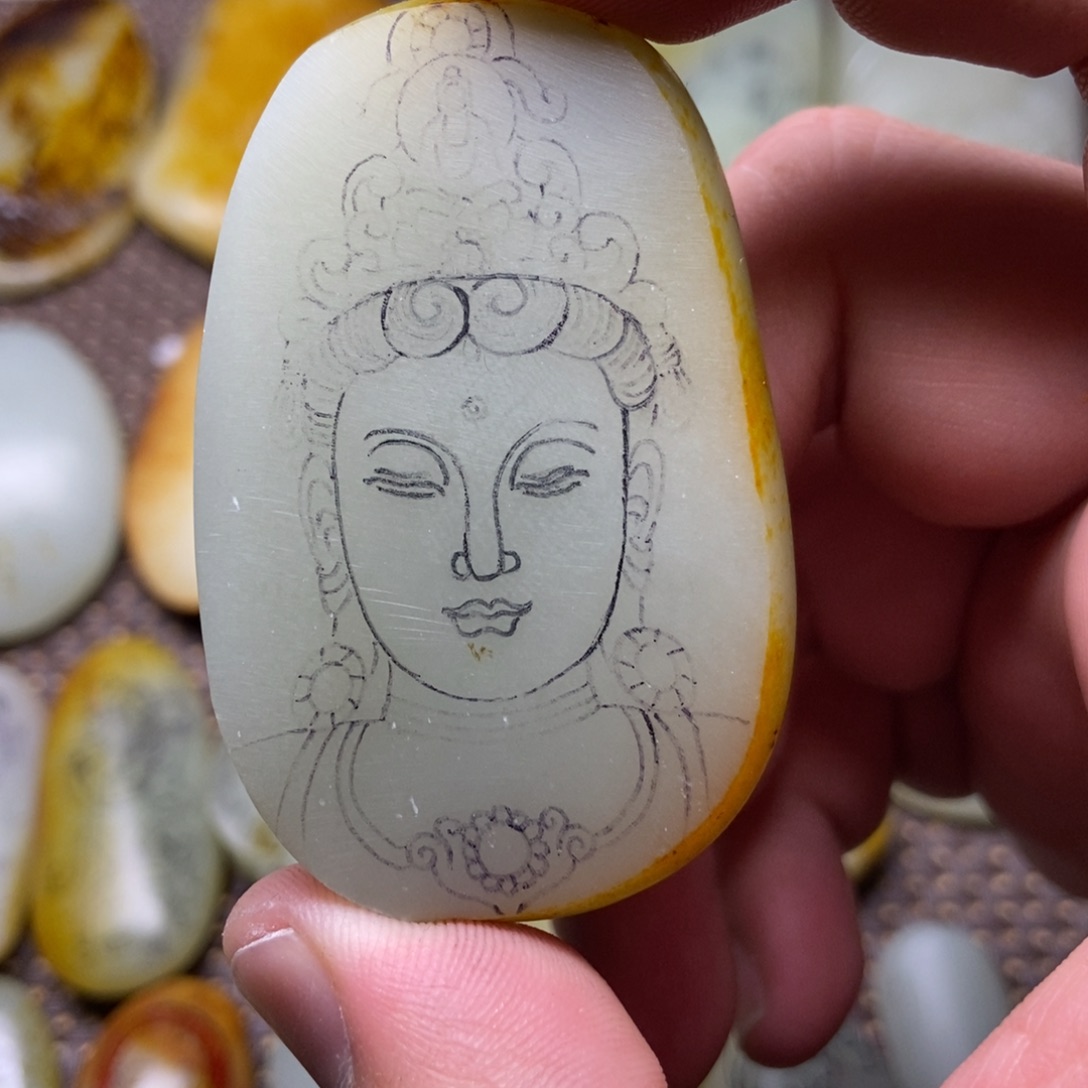 1未镶嵌定制和田玉孙*周