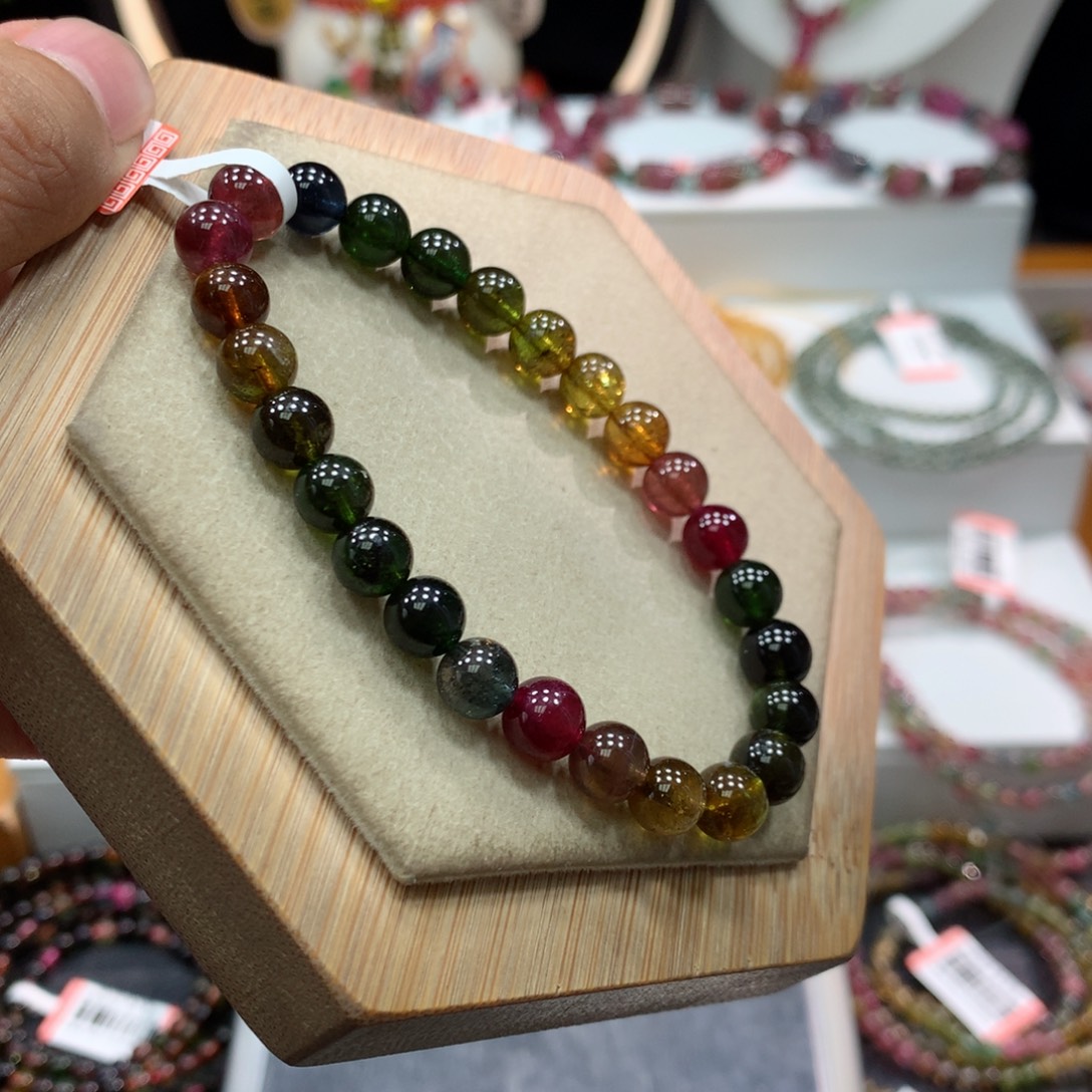 玉***王手链碧玺未镶嵌      