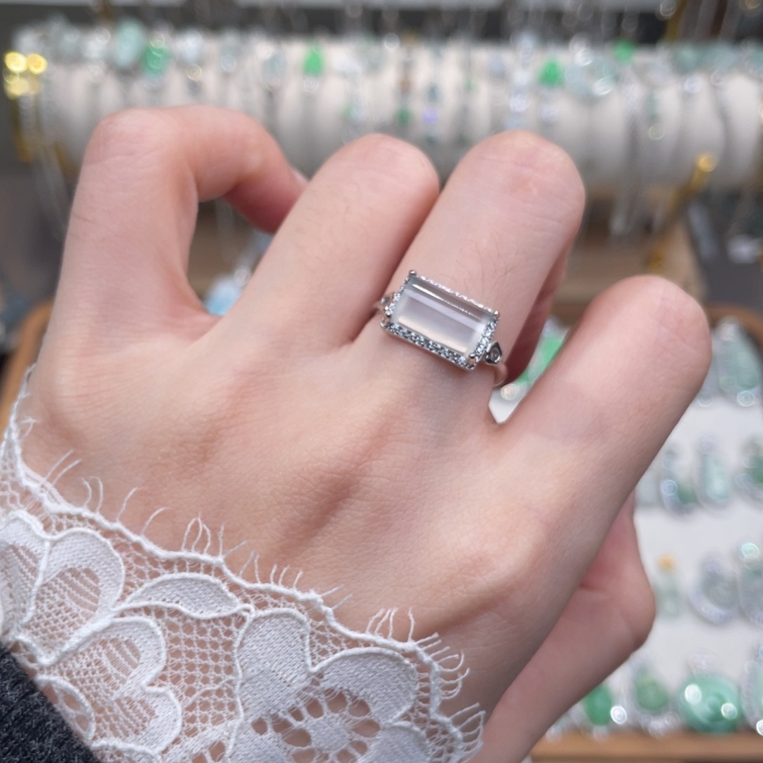 翡翠银S925镶嵌戒指