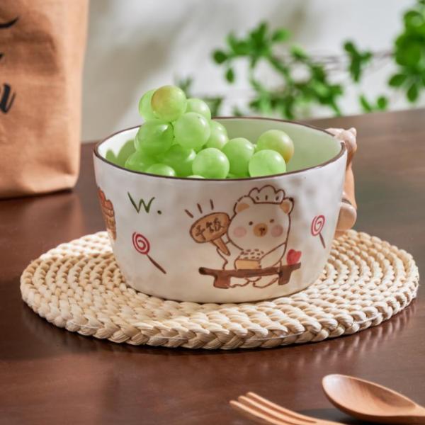 干饭兔-6寸碗卡通釉下彩卡通动漫易清洗釉彩碗少女心个性家用