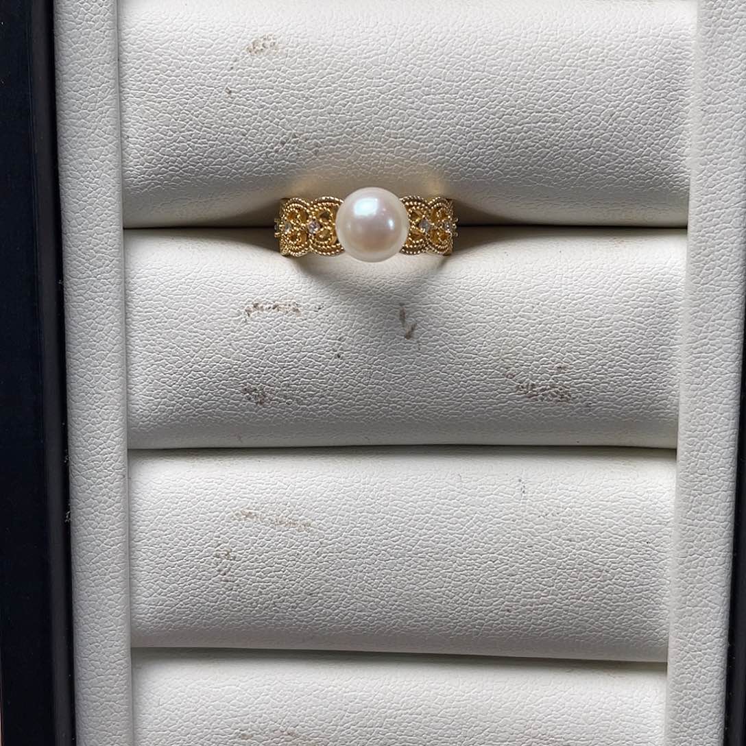 海水珍珠戒指银S925镶嵌