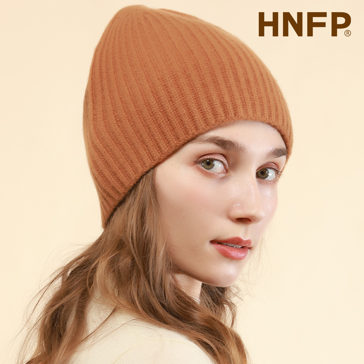 只是新款纯山羊绒针织帽女士秋冬季柔软保暖包头护耳简约抽条帽子