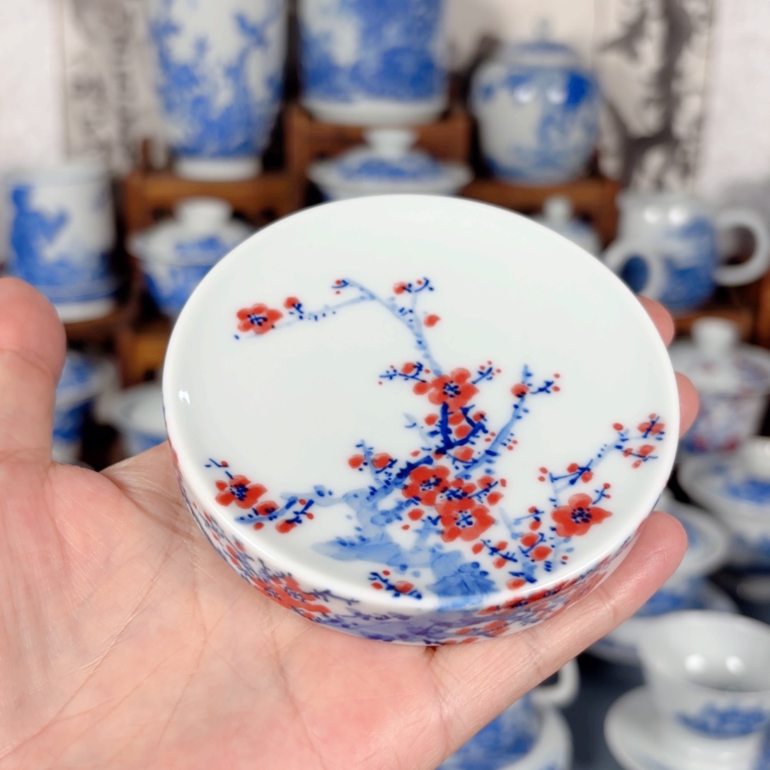 杯青花瓷器手绘作品陶瓷盖置