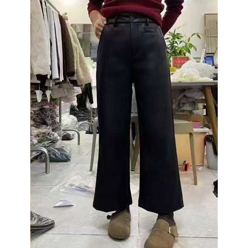 LMY 加宝宝绒皮裤 #A195