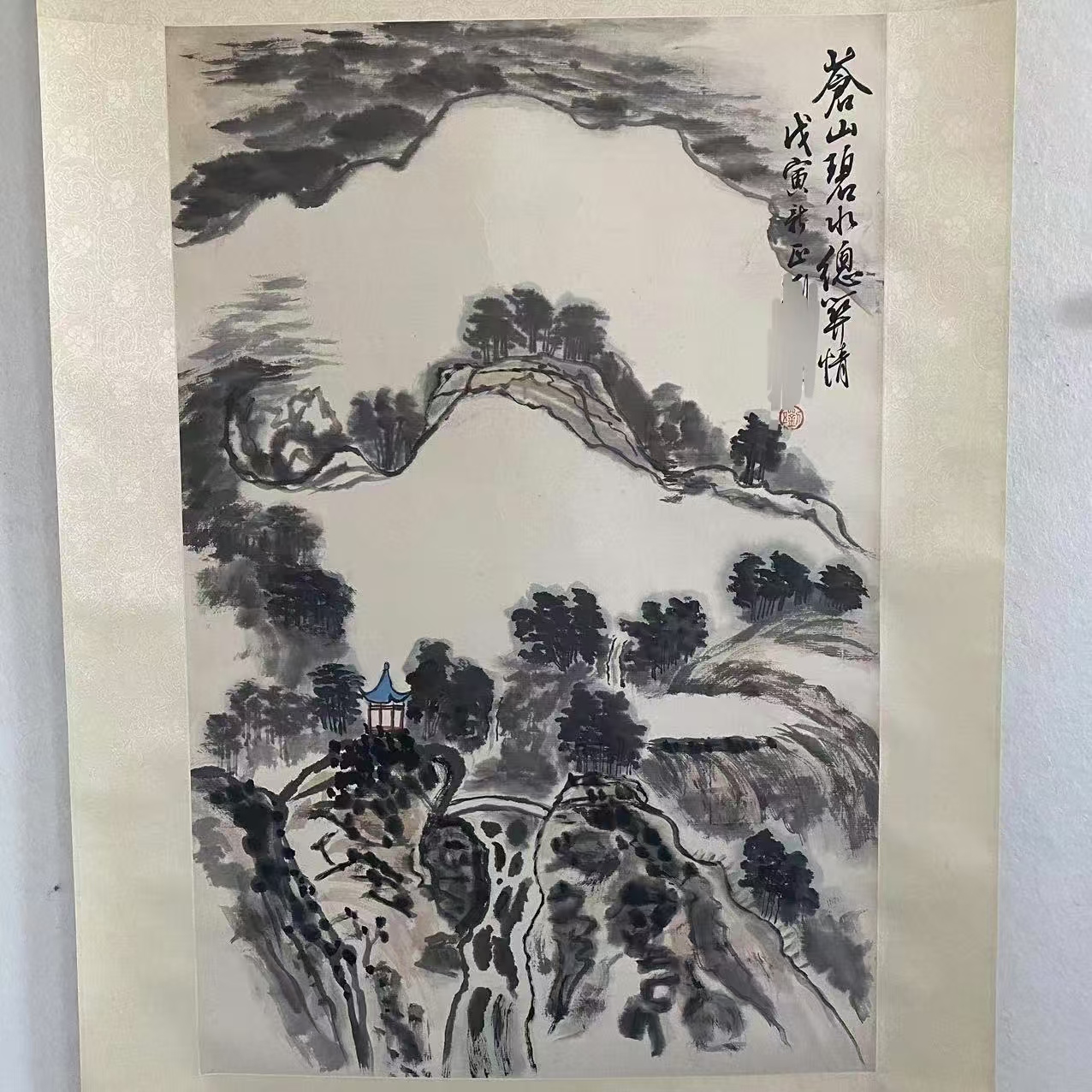 6832山水图纸本设色，立轴 66✖️43