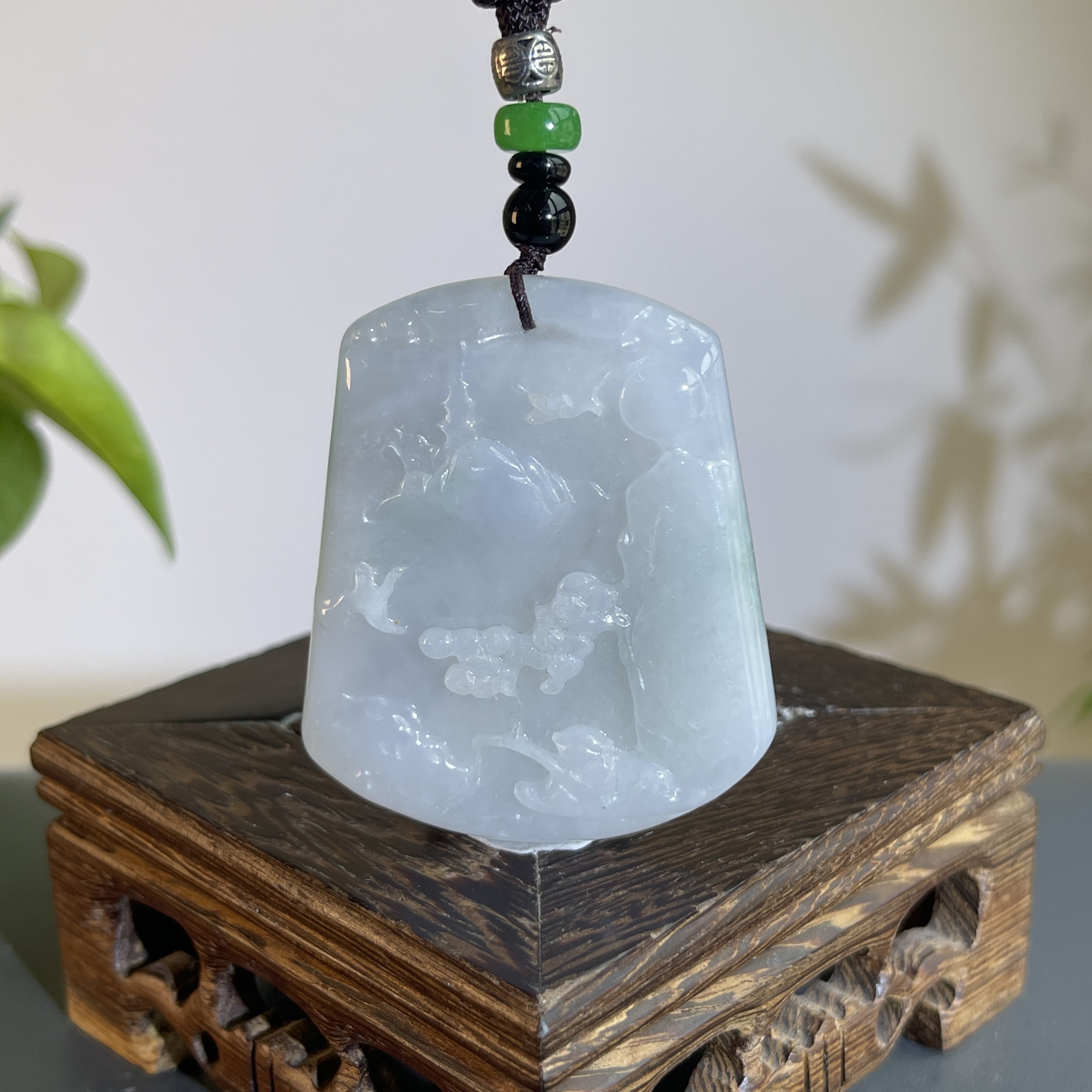 JXB27-58  天然缅甸A货翡翠  山水牌