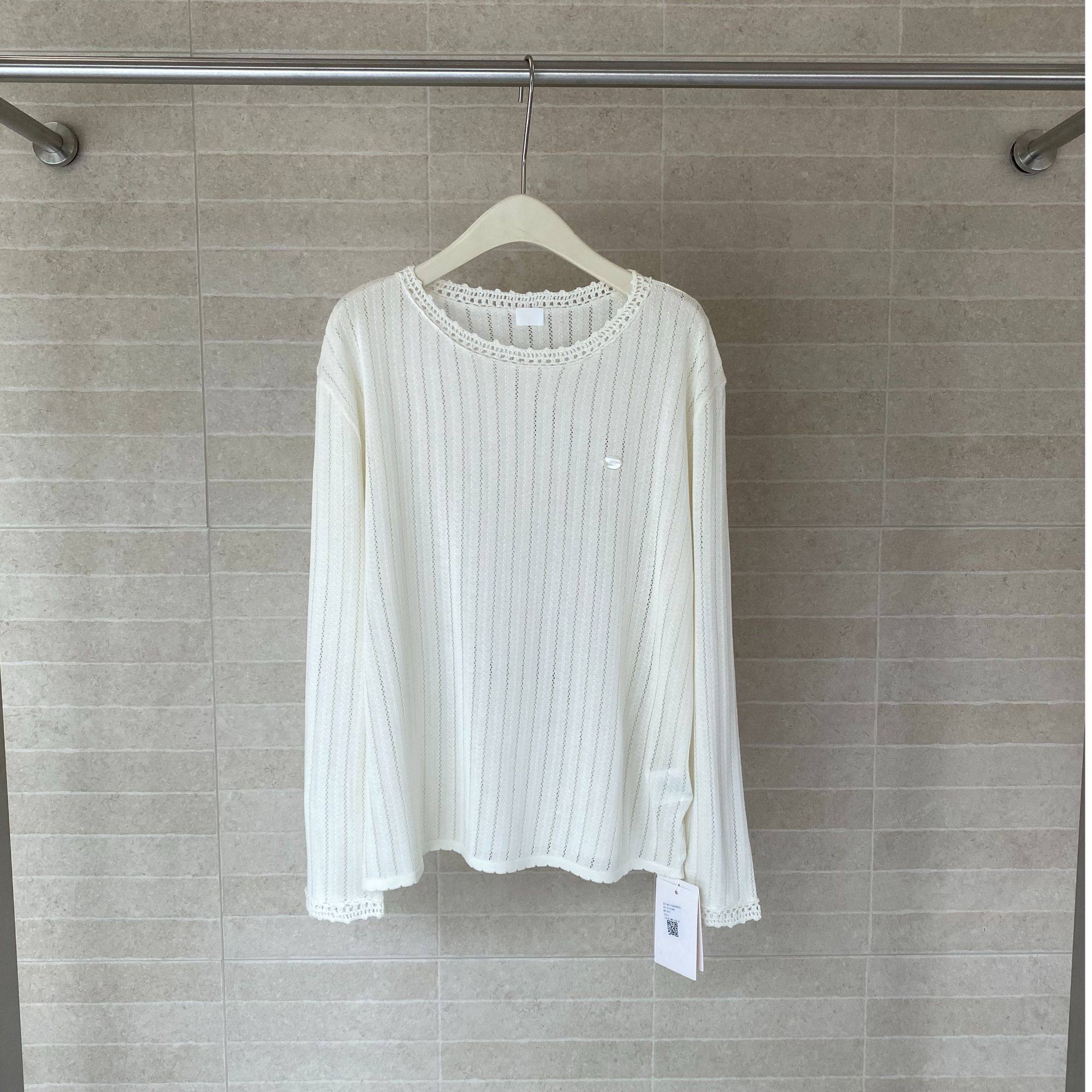 VENA LABEL手勾边圆领针织衫25年秋VL25LSSW07——830