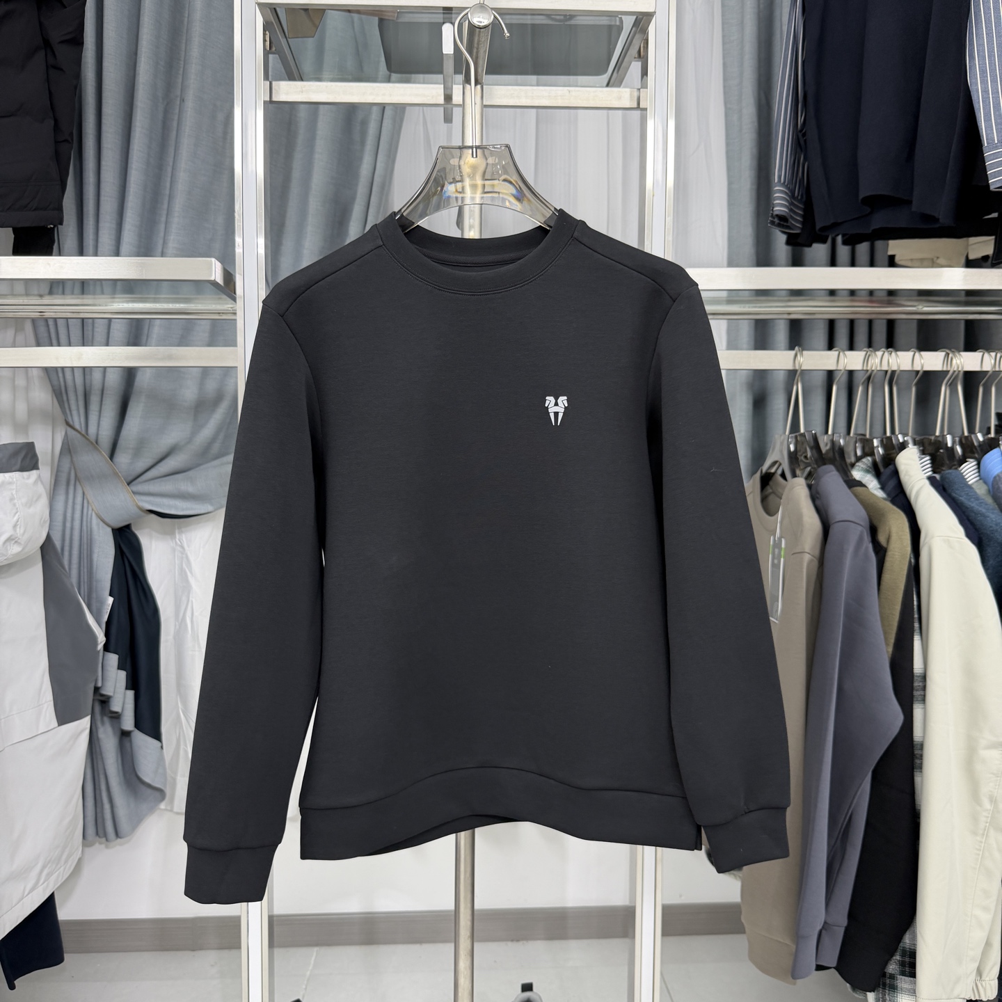 L577空气层棉厚款套头卫衣男女同款简约风柔软亲肤宽松通勤休闲