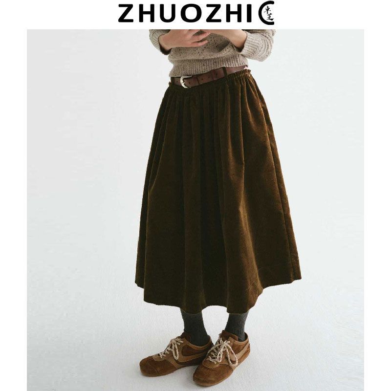 复古手工捏褶蓬蓬半身裙2025春季小众独特气质别致显瘦百搭A字裙