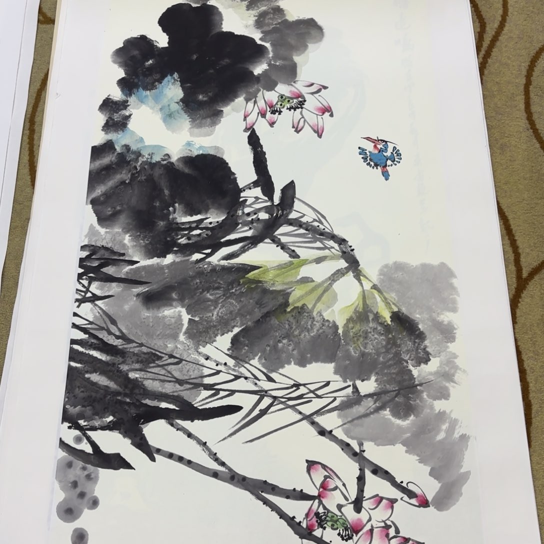 国画闫春雷四尺李欣主播