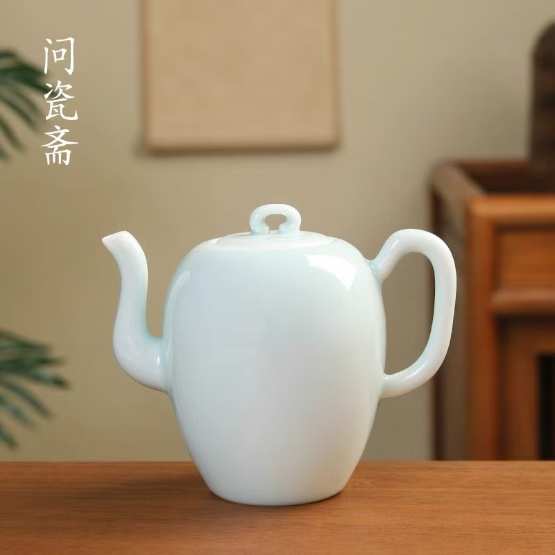谦杯 美人壶一壶四杯B7006陶瓷茶壶手工家用简约中式青瓷纯白干泡