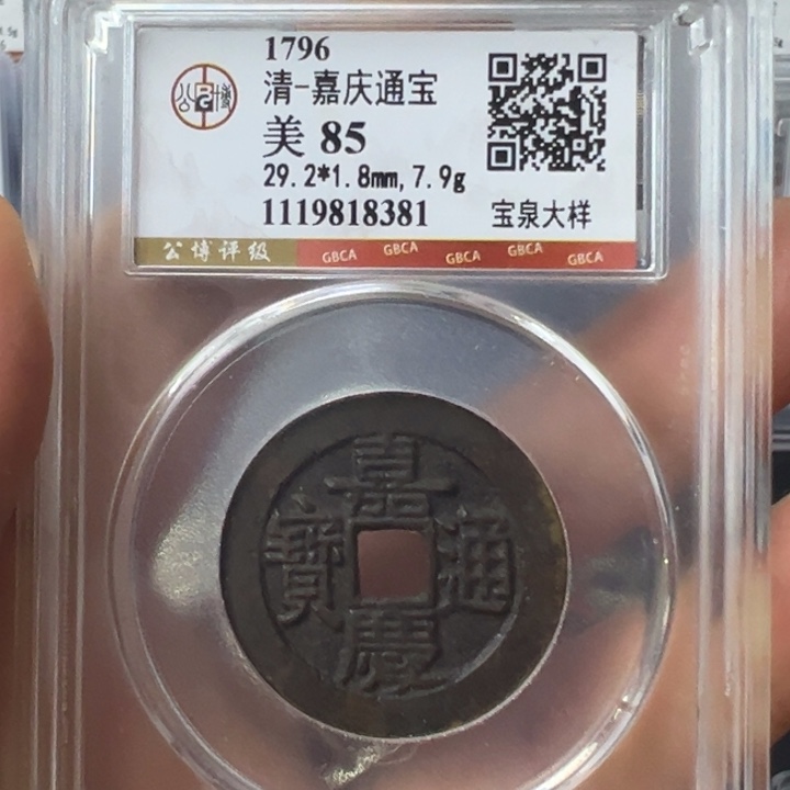 铜海**蓝宝东嘉庆通宝宝泉大样8381