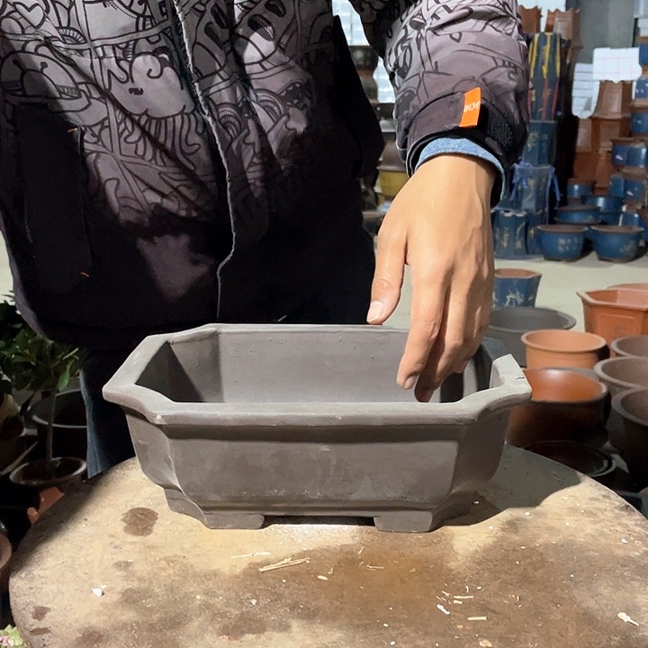 紫砂切角马槽30花盆