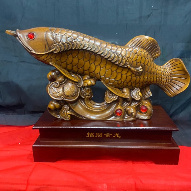 中式家居招财金鱼装饰乔迁新居客厅玄关工艺品