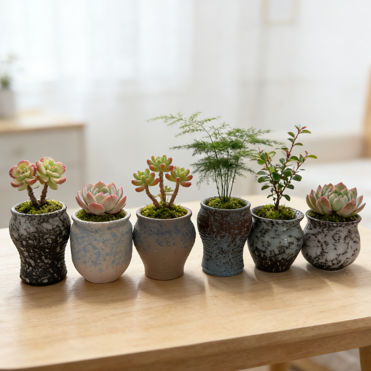 透气陶瓷多肉花盆大小口径复古清新北欧风中国风桌面花组合1912