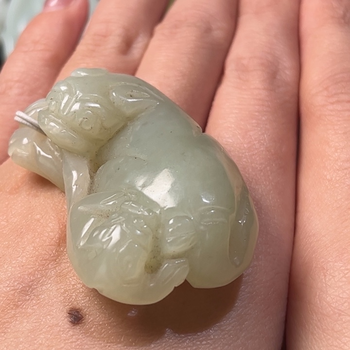 和田玉挂件未镶嵌平**人