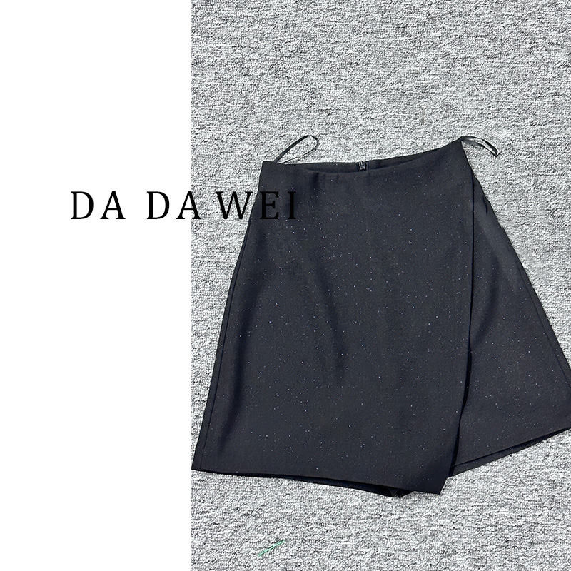 A呀 大V【】新款女装 黑色气质显瘦半身裙-7818