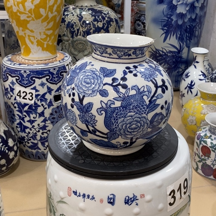 摆件锅*又手绘陶瓷大肚花瓶