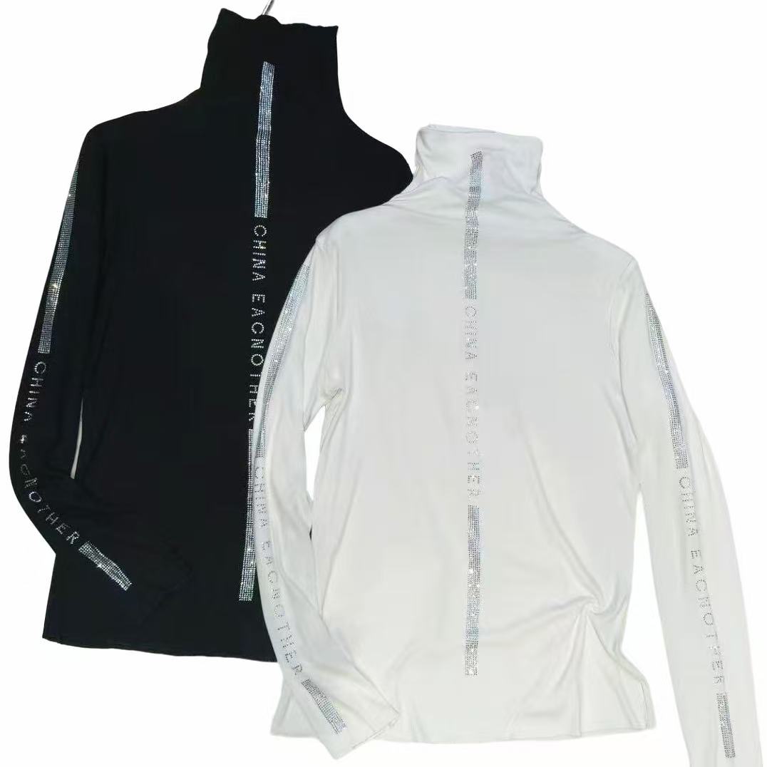 欧货烫钻高领上衣