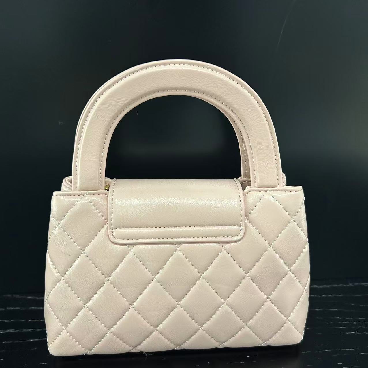 COCO DICV2025新款高端定制时尚女包 菱格一代 粉色合18cm  80578