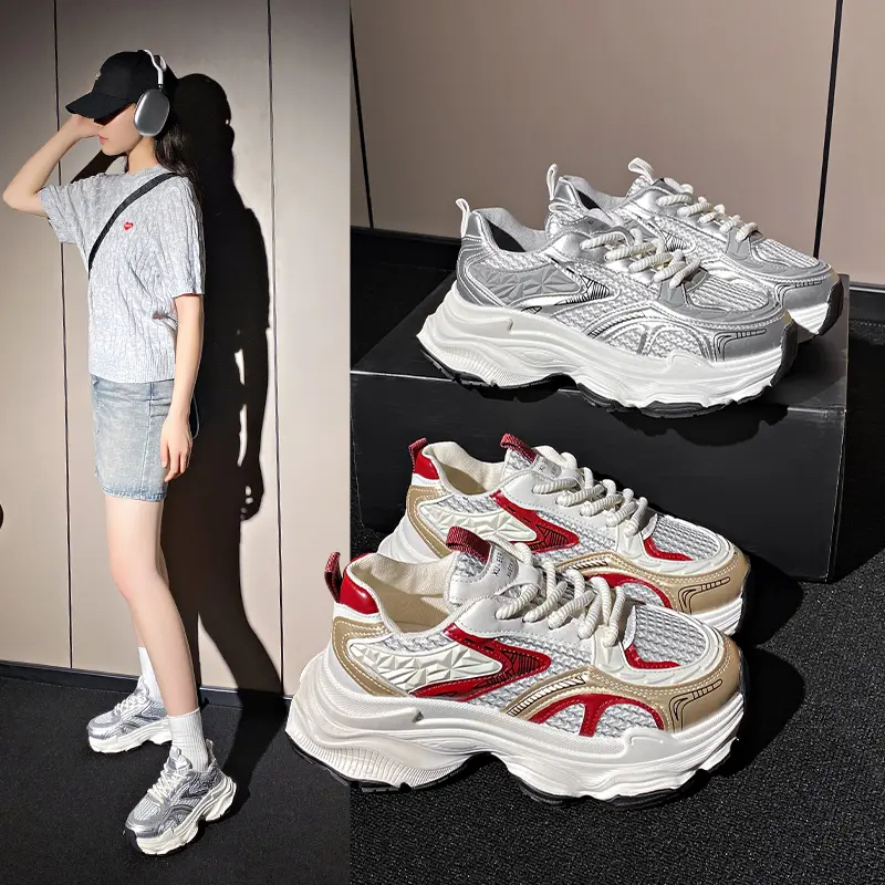 老爹鞋女ins潮2025爆款百搭炸街小白鞋休闲透气运动鞋增高女鞋