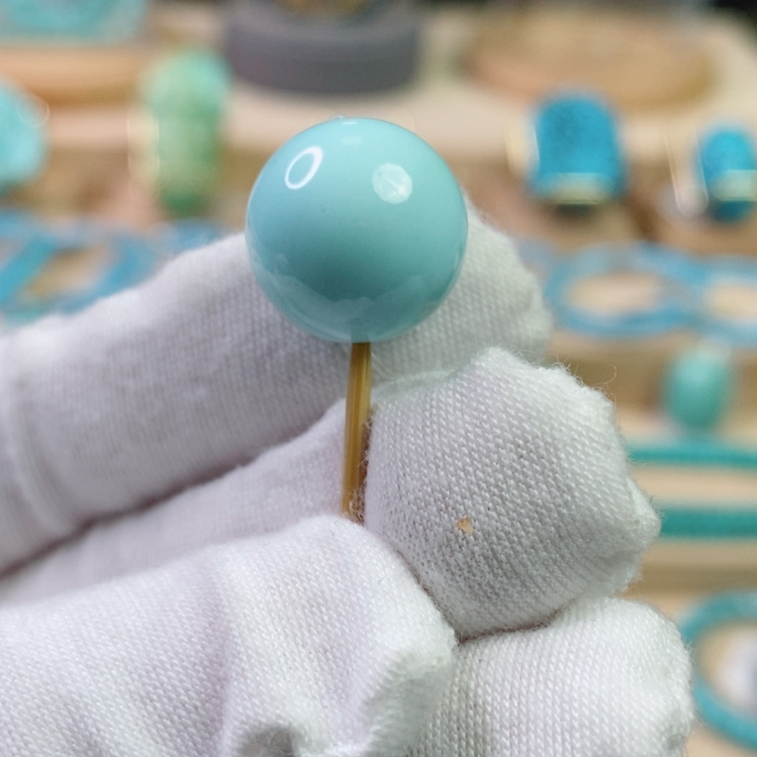 绿松石未镶嵌珠宝奇石14.6mm