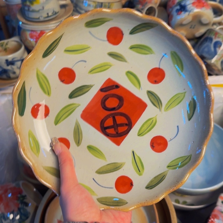 瓷片景德镇手工手绘釉下高温瓷