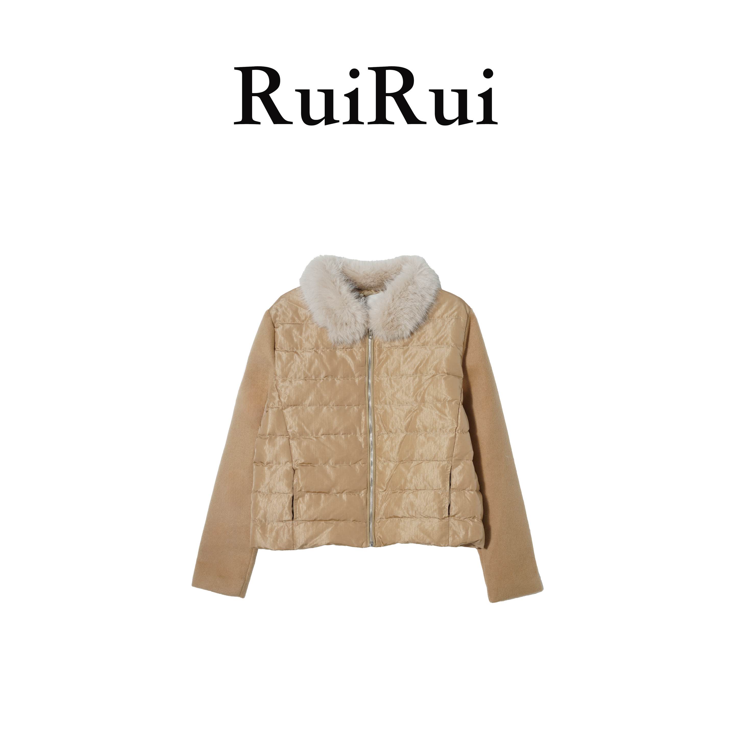 RUIRUI瑞25秋冬新款翻毛领拼接保暖排骨羽绒服SY1473R