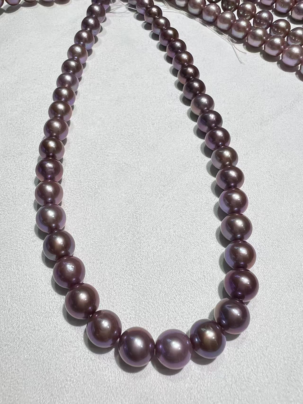 【周天珠宝】淡水珍珠天然紫珠项链气质高贵时尚经典紫色