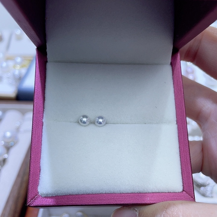 淡水珍珠耳饰银S925镶嵌