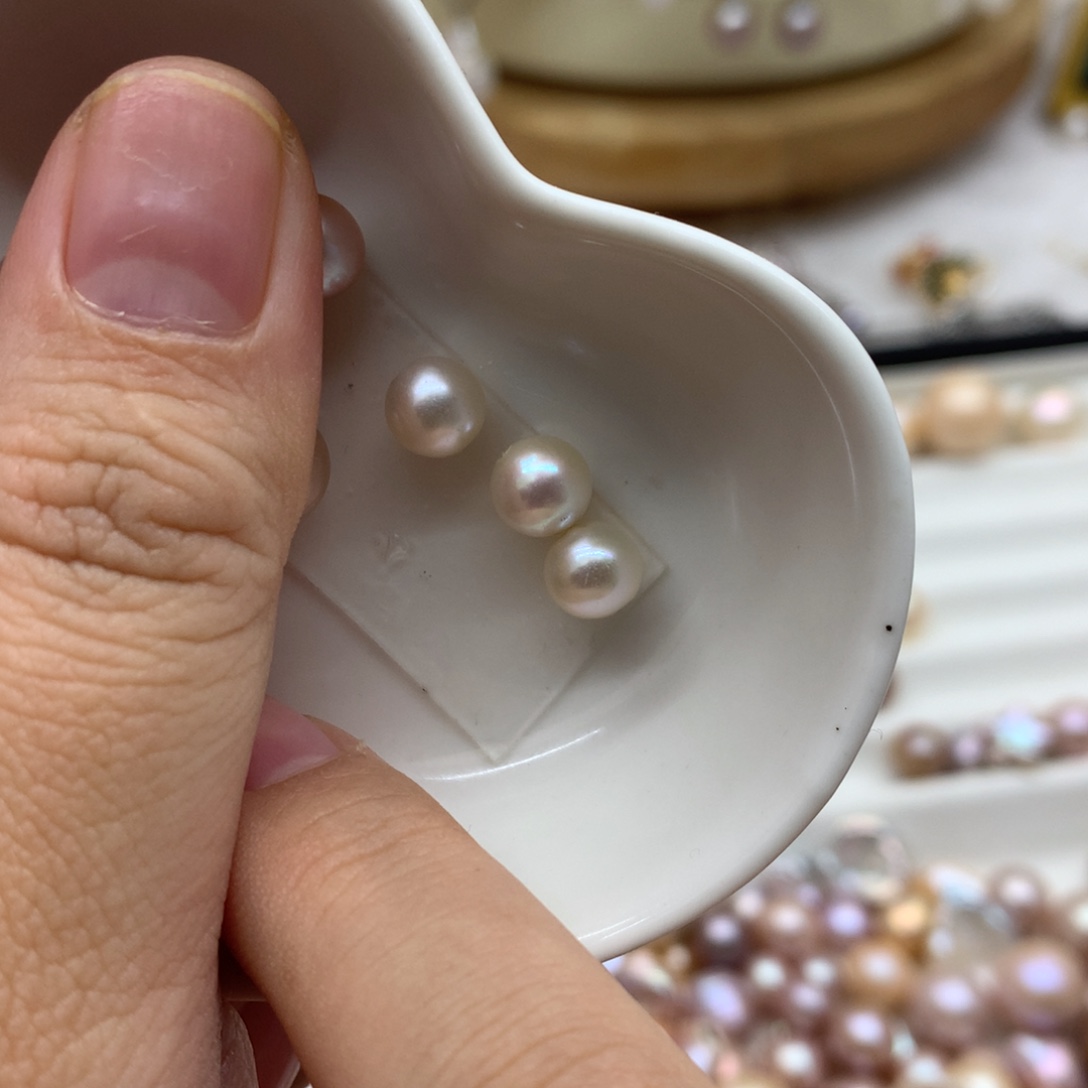 颈饰银S925镶嵌淡水珍珠银色贴片