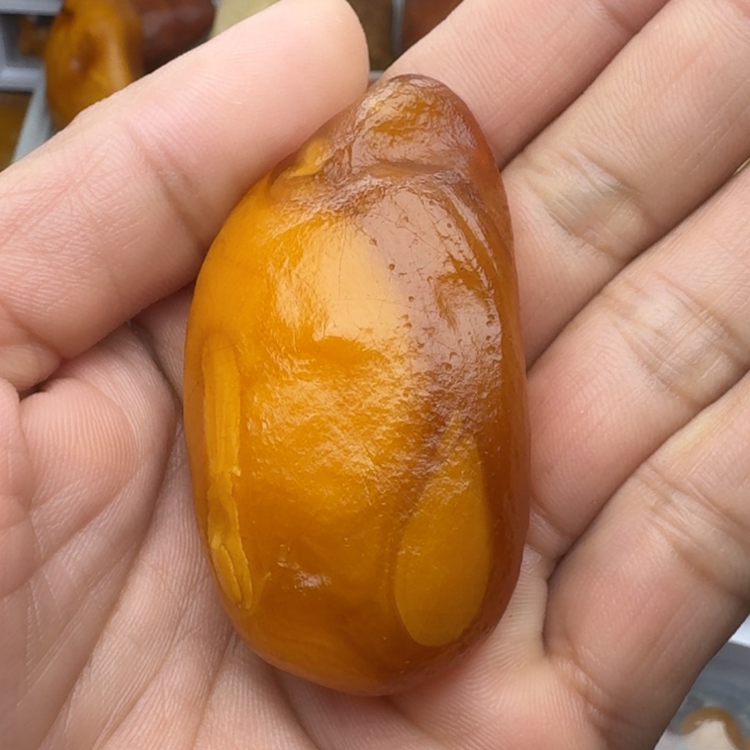 蜜蜡珠宝奇石未镶嵌天然蜜蜡金白原石吊坠