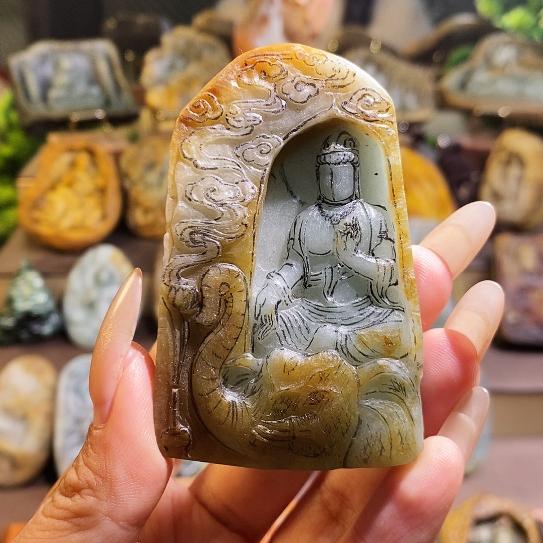定制翡翠未镶嵌普贤菩萨