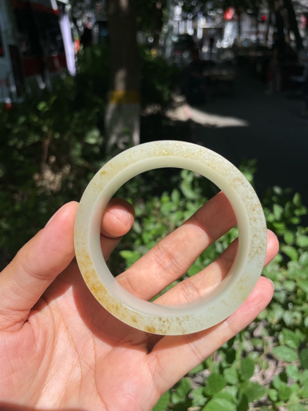 和田玉满皮手镯圈口58