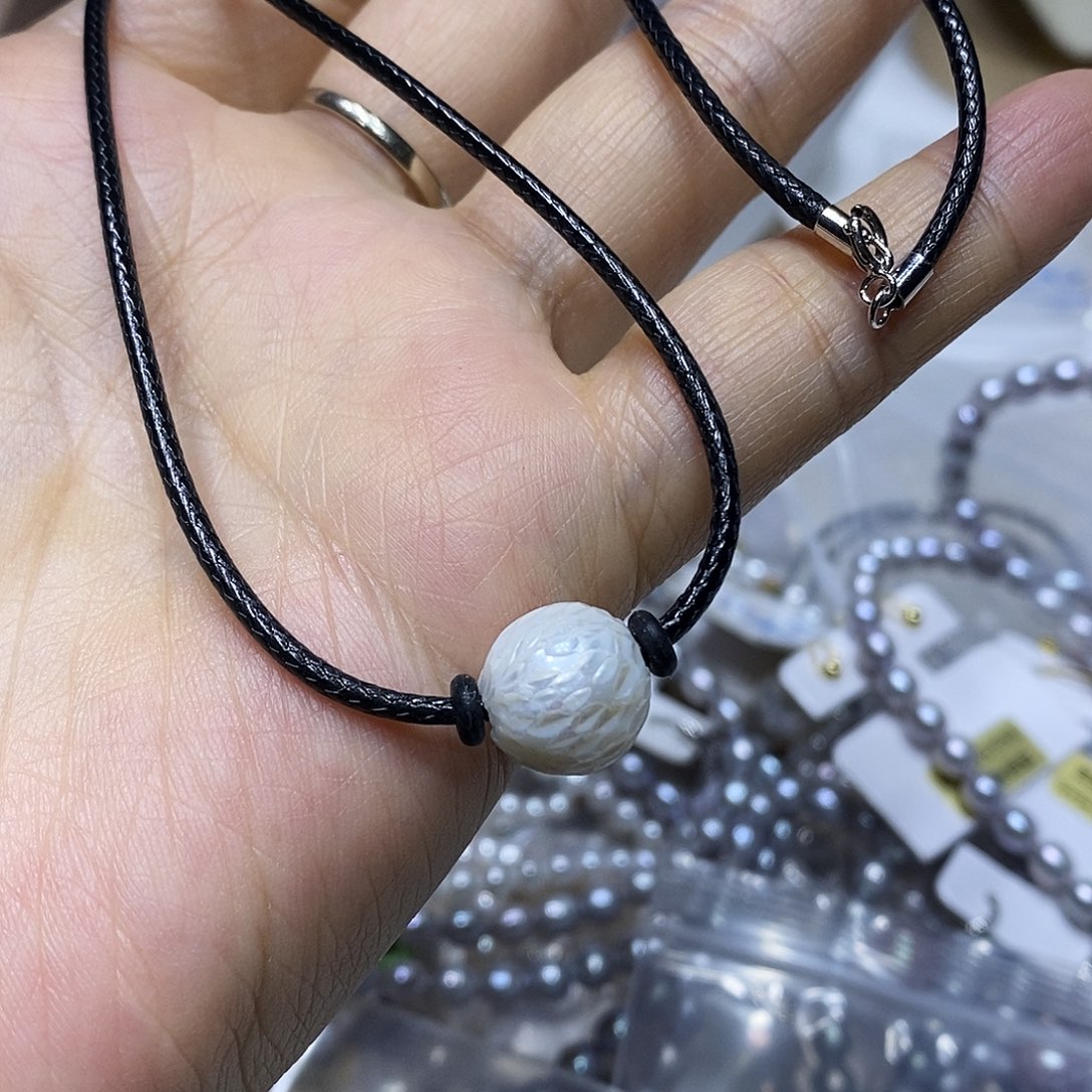 淡水珍珠耳钉银S925镶嵌