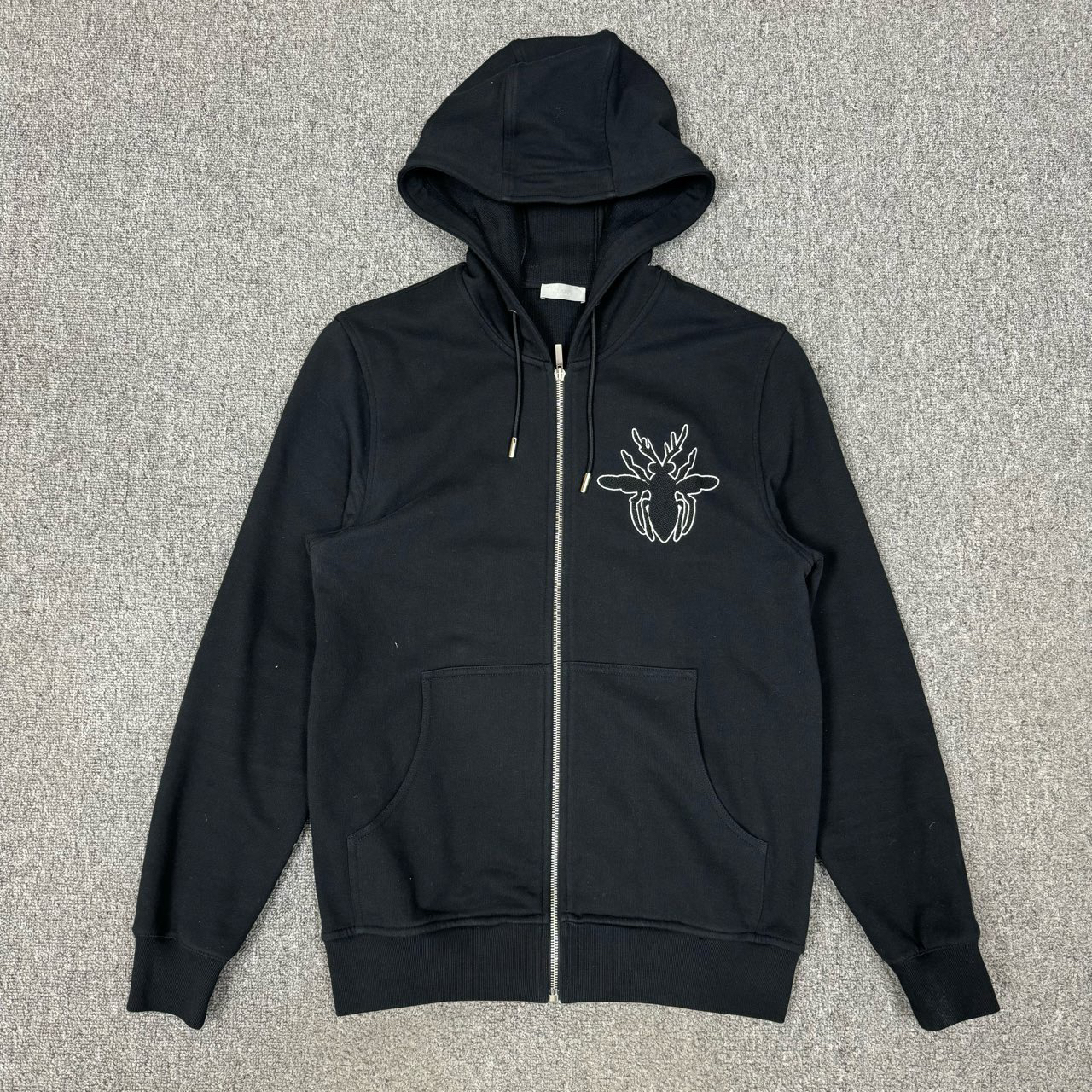 11827421 Dior迪奥 黑色胸前刺绣小蜜蜂拉链连帽卫衣 M码99新
