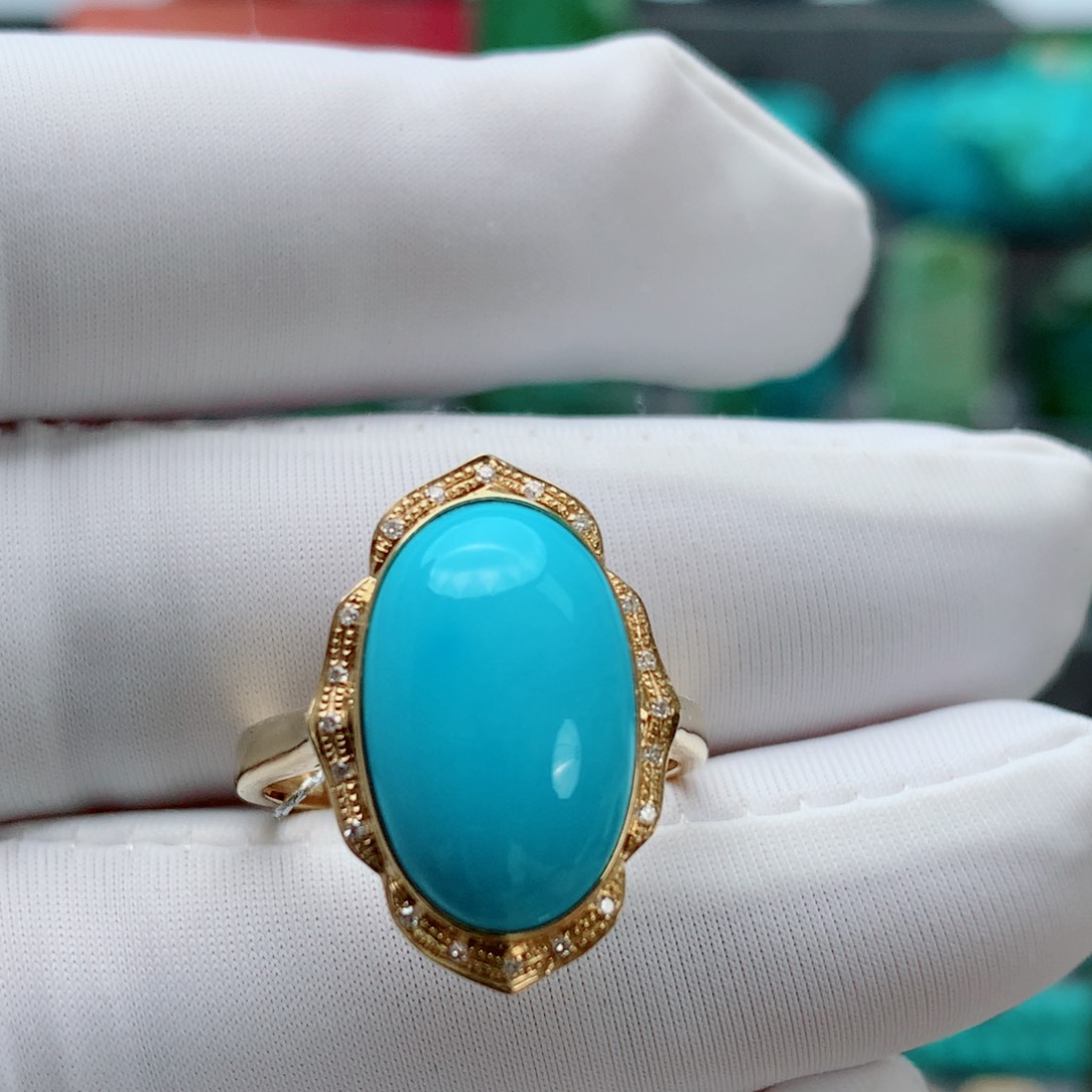 绿松石其他18K金镶嵌